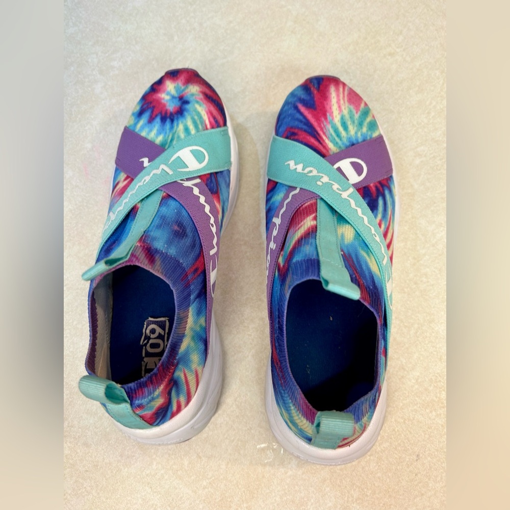 Champion Sneakers Shoes Women’s Kinna X Lo Violet Teal Tie-Dye Sz. 9w - Picture 2 of 9